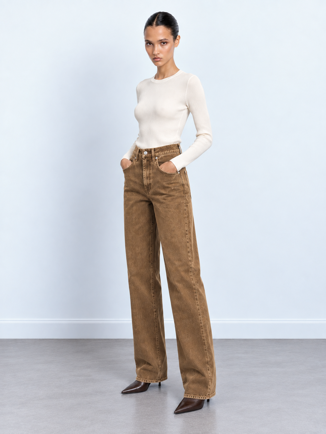Washed Straight Jeans