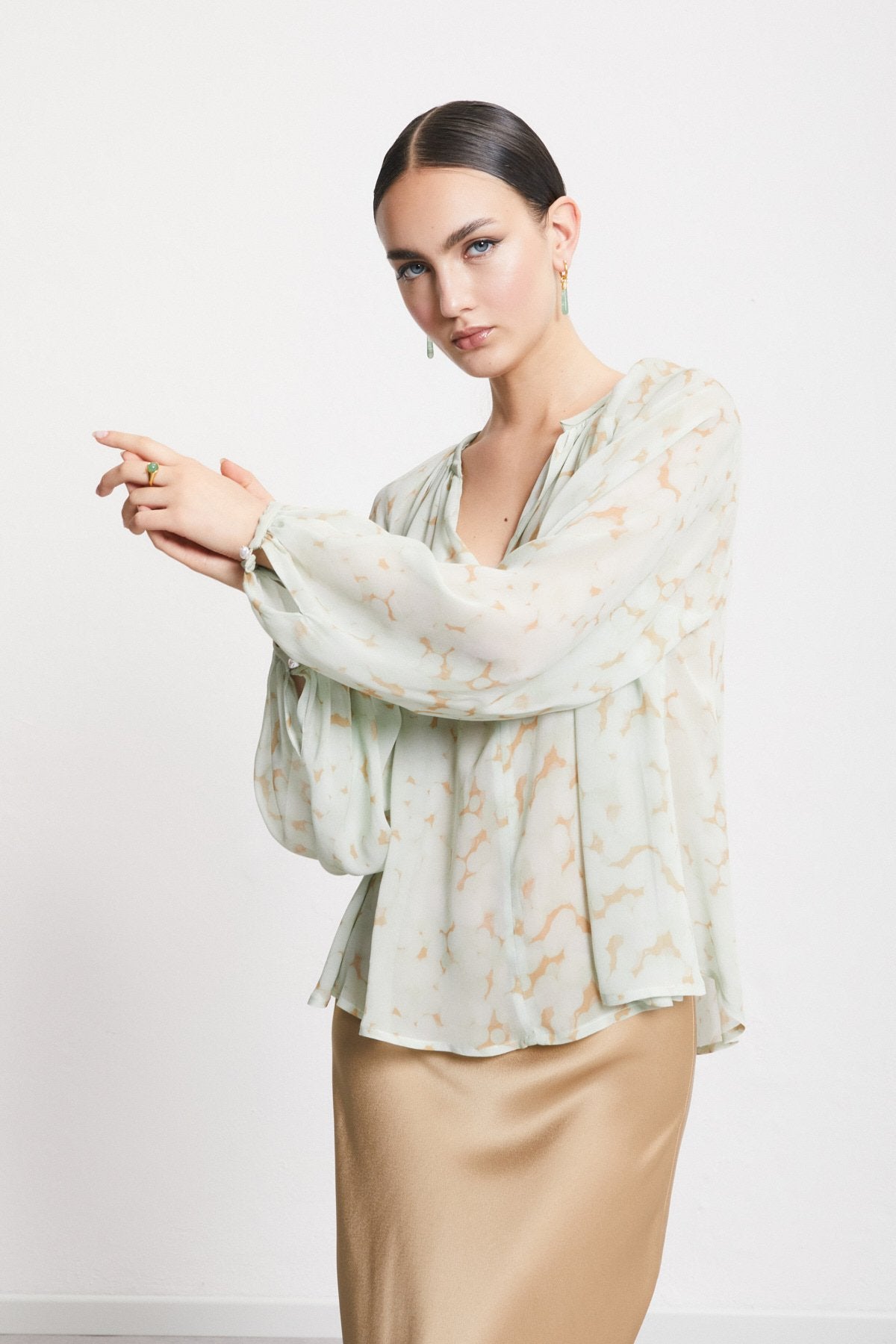 Flowy Shirt with Wide Sleeves