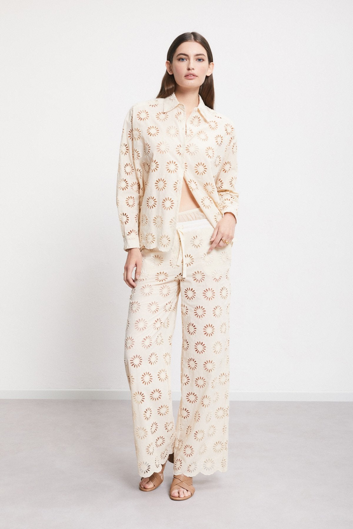 Shirt with Cutwork Embroidery