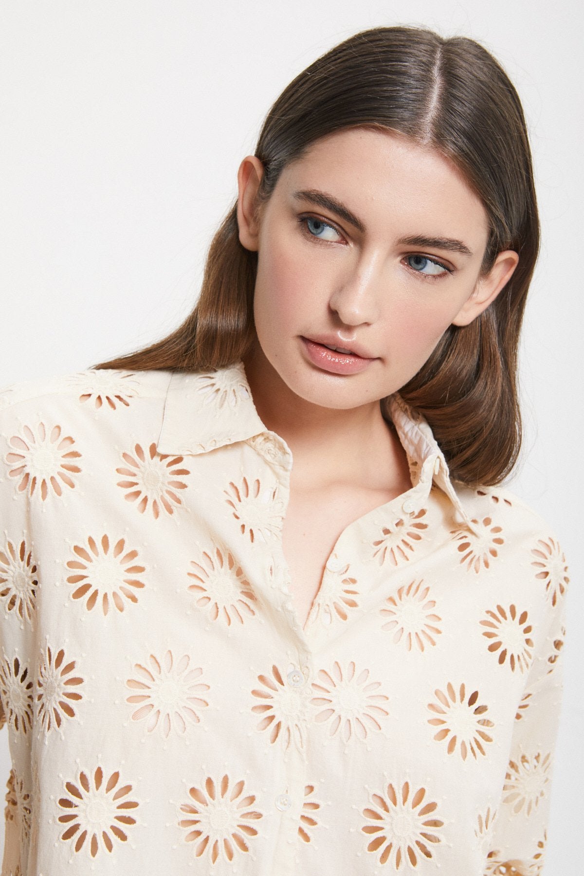 Shirt with Cutwork Embroidery