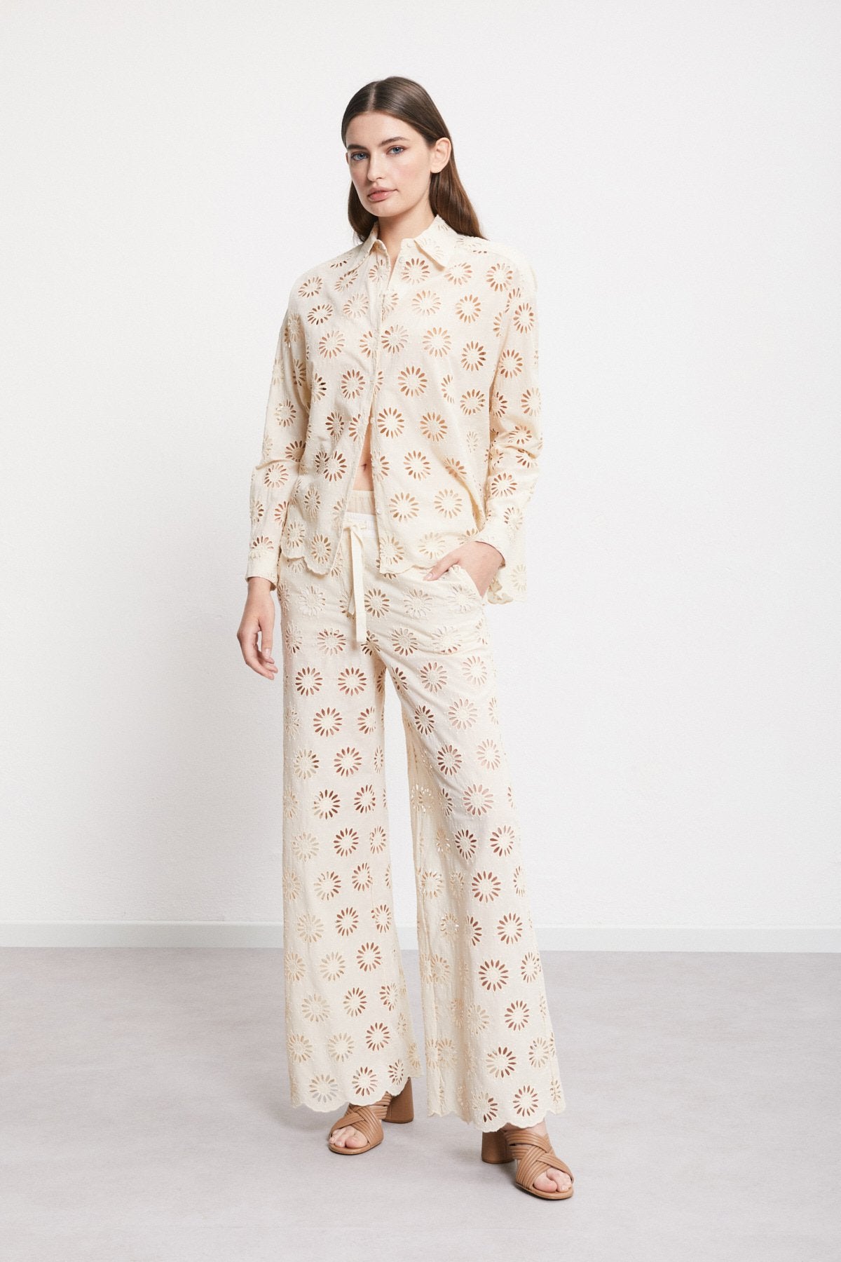 Shirt with Cutwork Embroidery