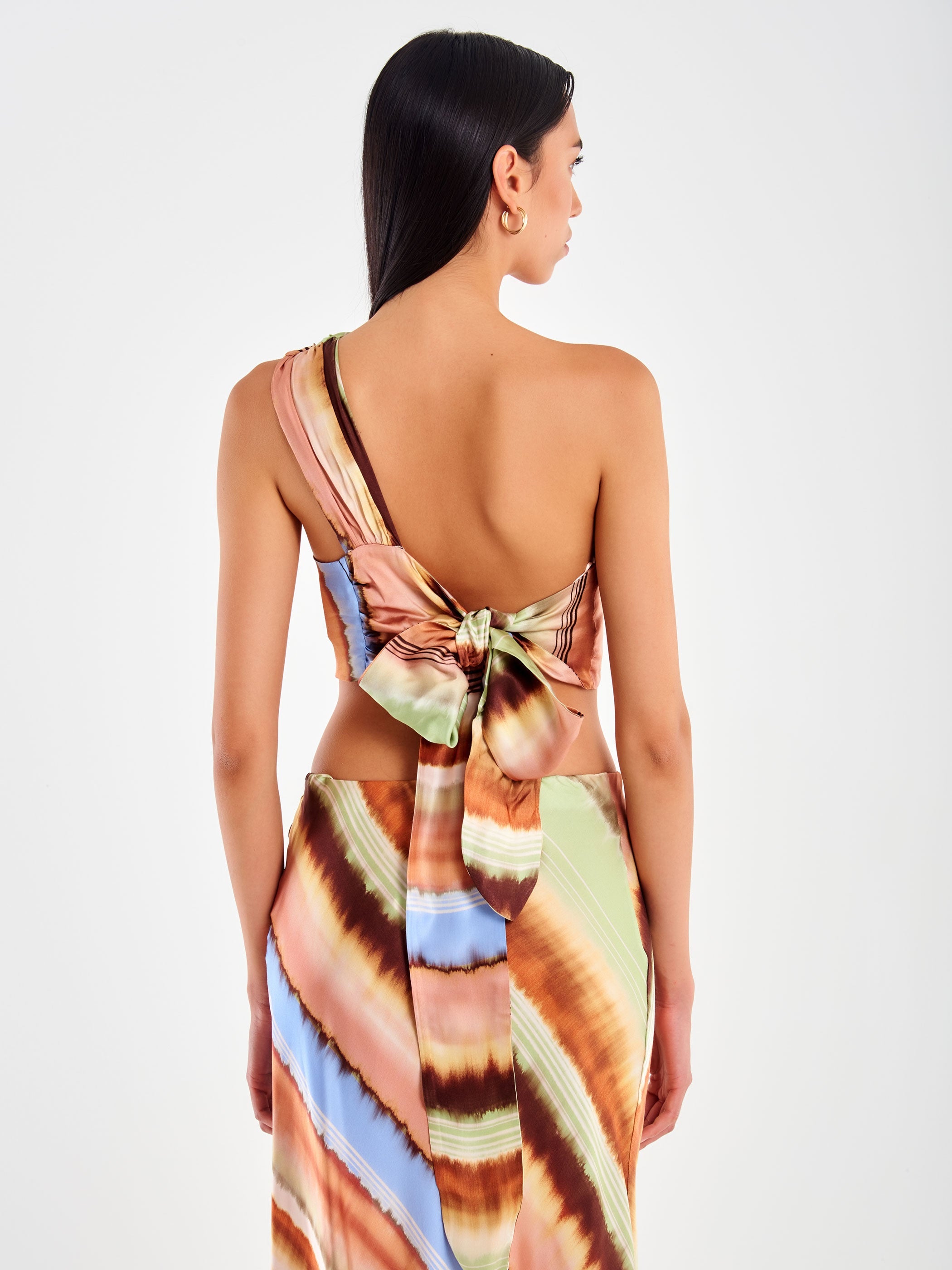 One-Shoulder Satin Top