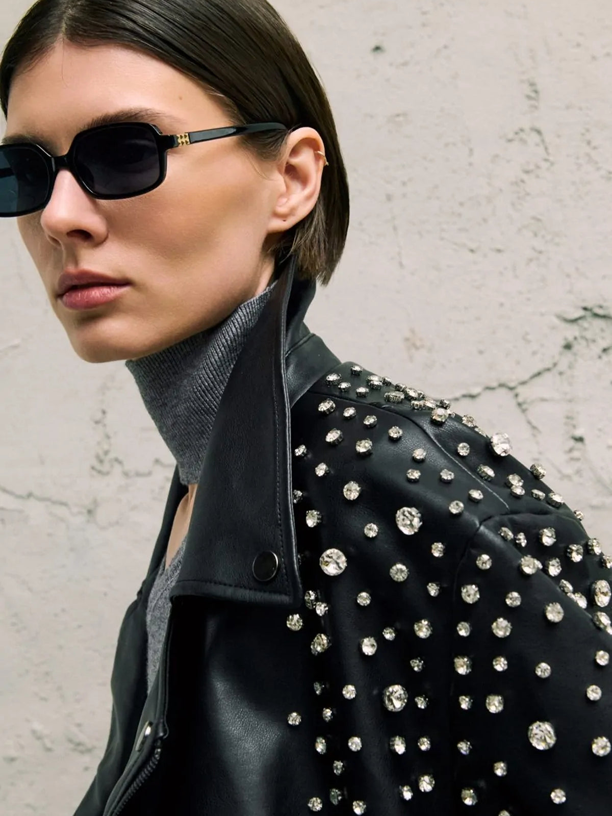 Rhinestone Biker Jacket