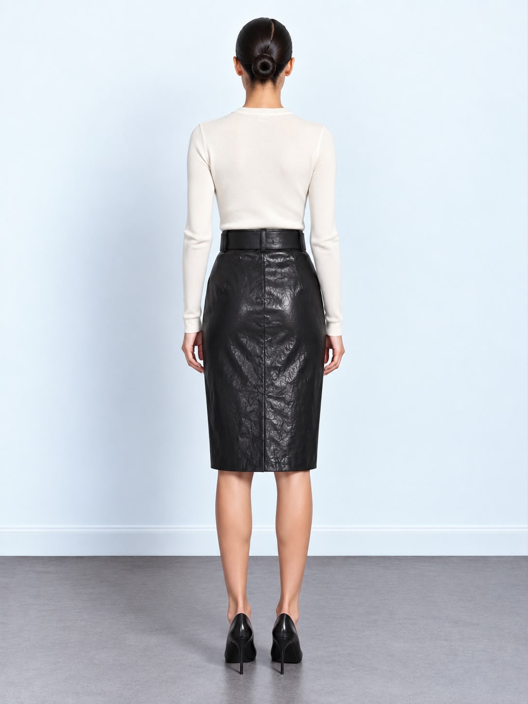 Croc Belted Skirt
