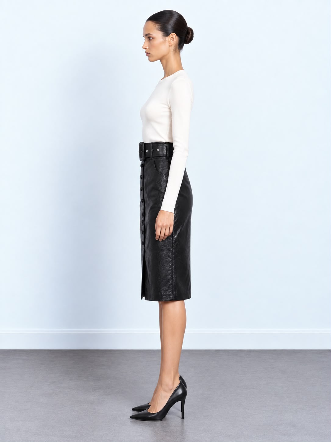 Croc Belted Skirt
