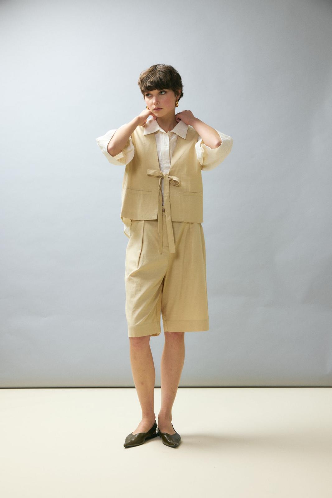 Beaded Linen Shorts