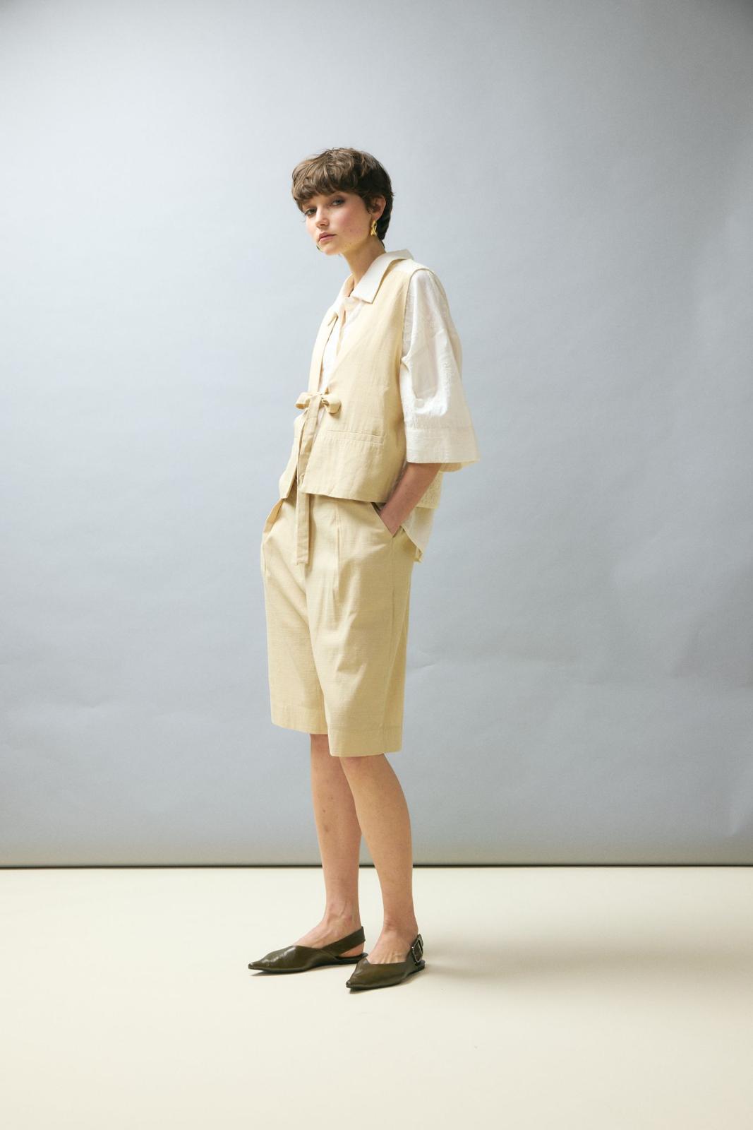 Beaded Linen Shorts