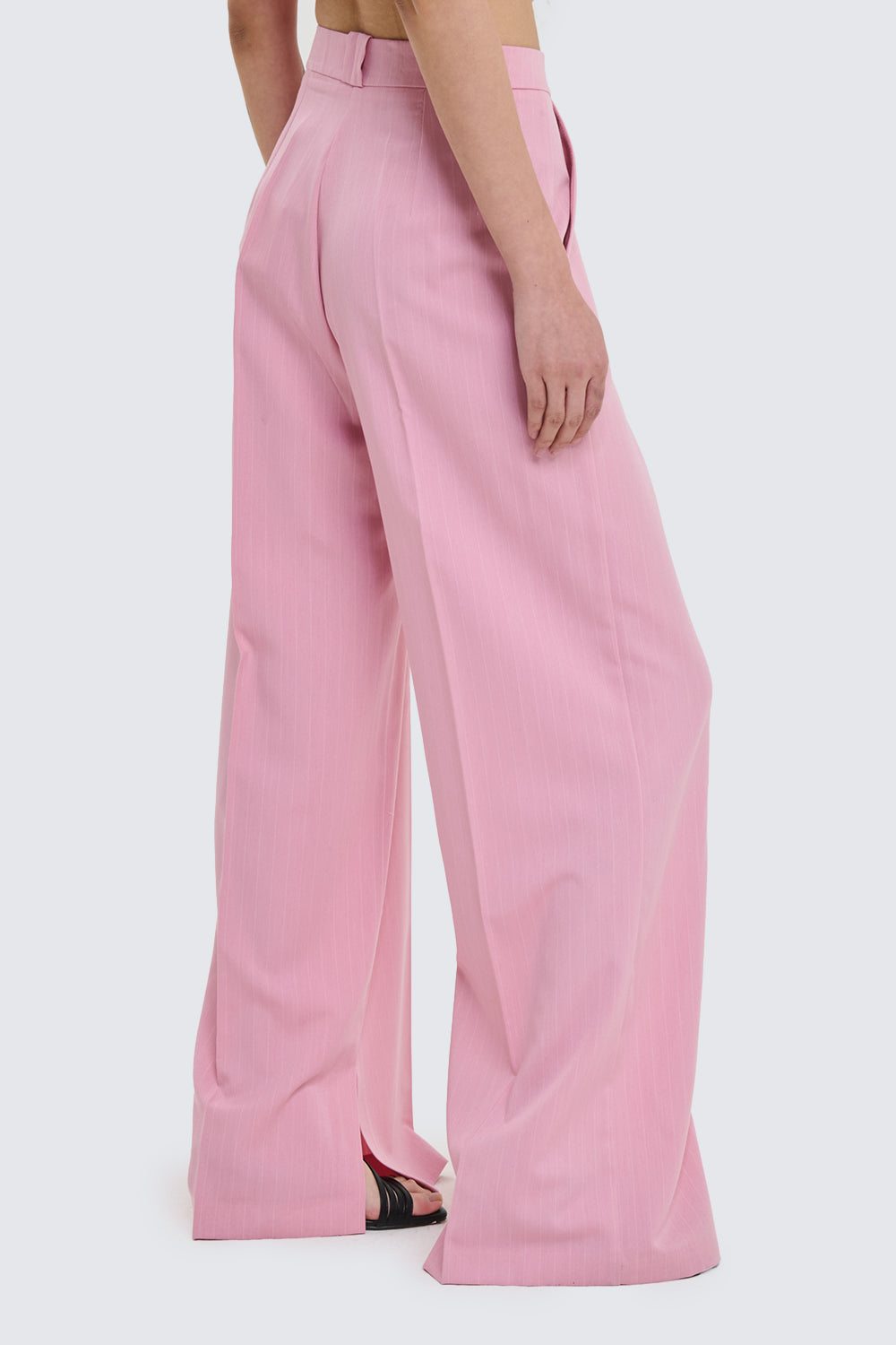 Pinstripe Trousers with Slits