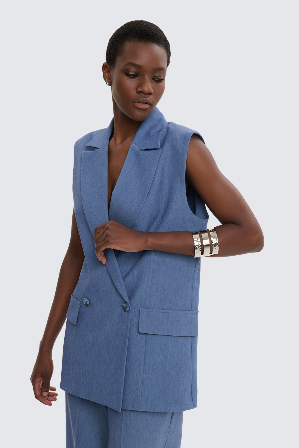 Long Double-Breasted Vest