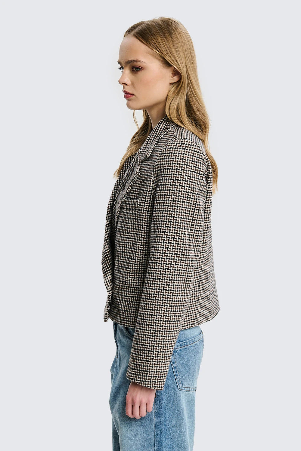 Crop Check Jacket