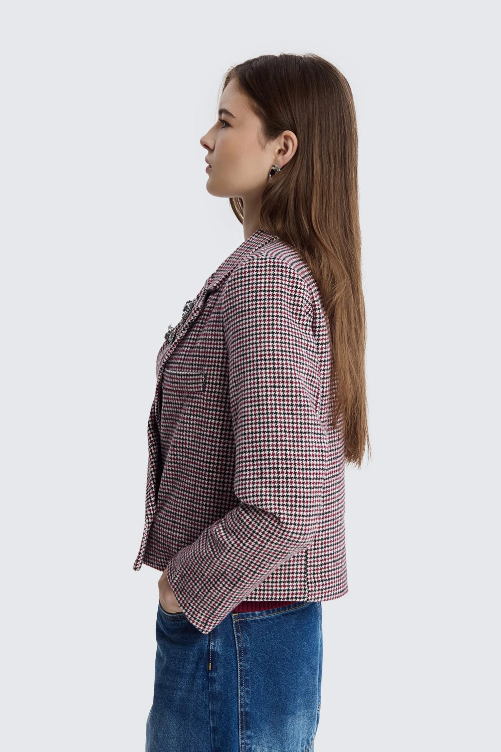 Crop Check Jacket