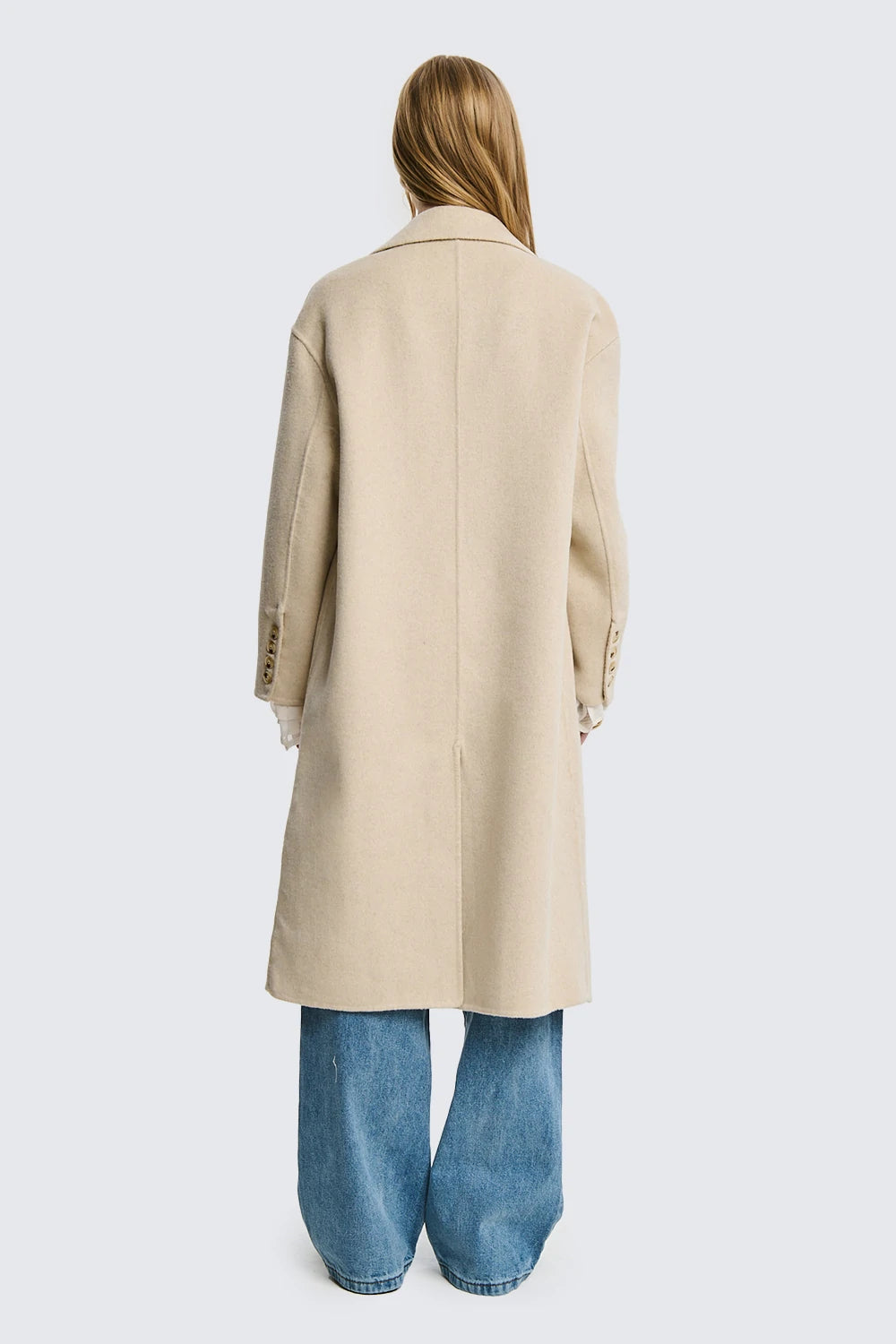 Long Double-Breasted Wool Coat