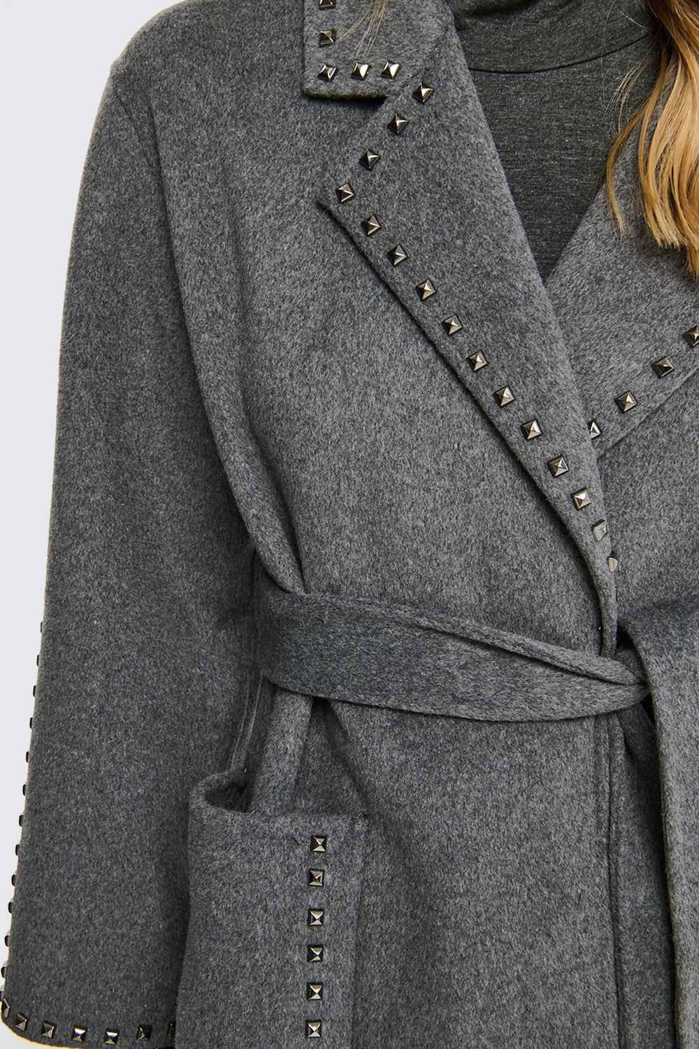 Wool Coat With Studs