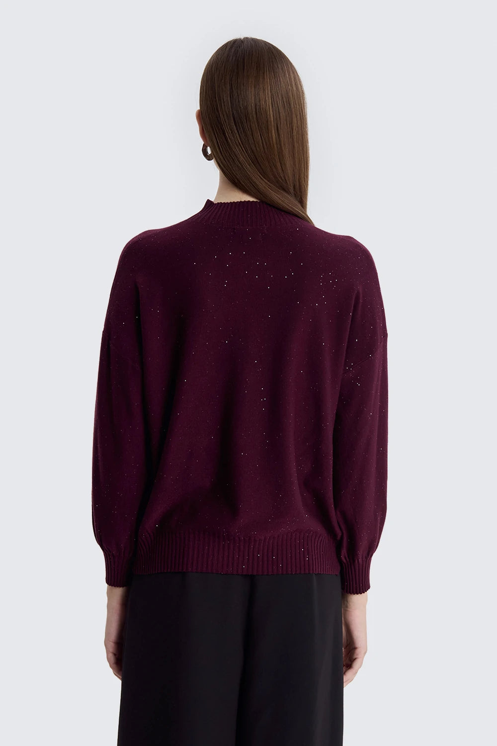 Oversized Turtleneck With Micro Sequins