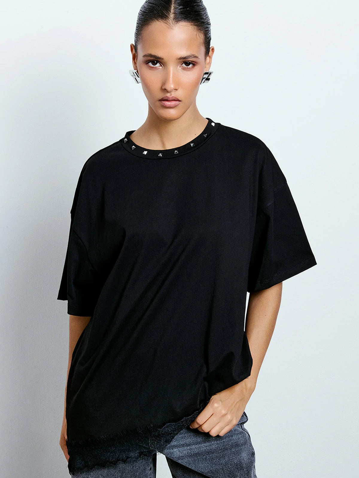 Asymmetric Lace Tee