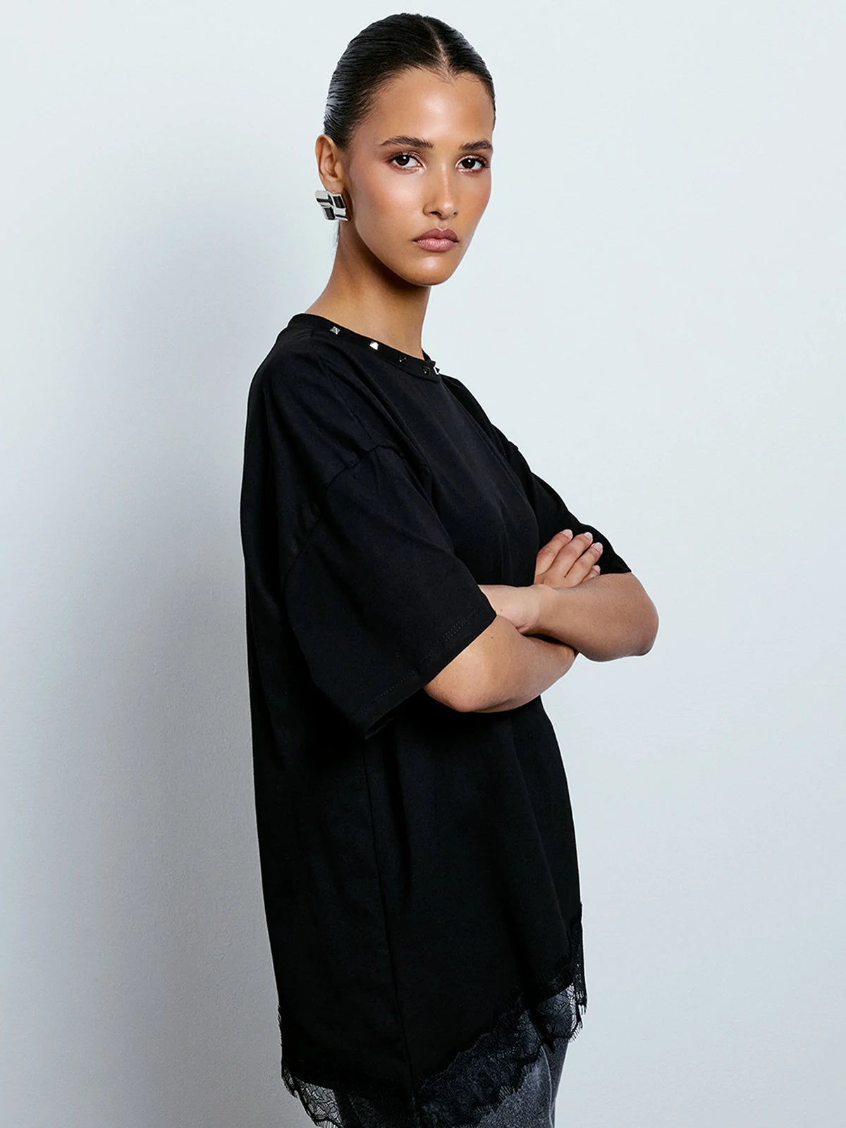 Asymmetric Lace Tee