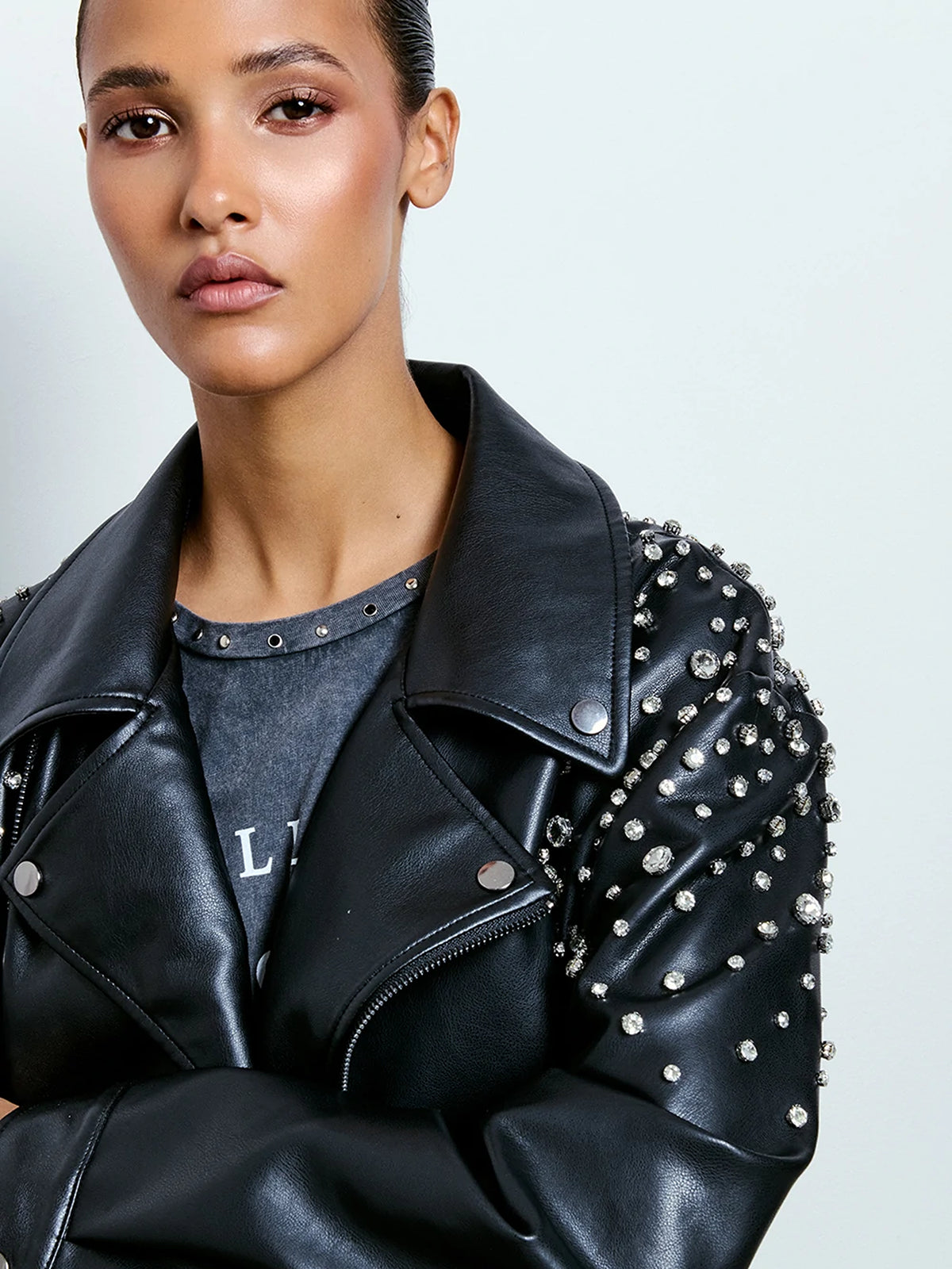 Rhinestone Biker Jacket