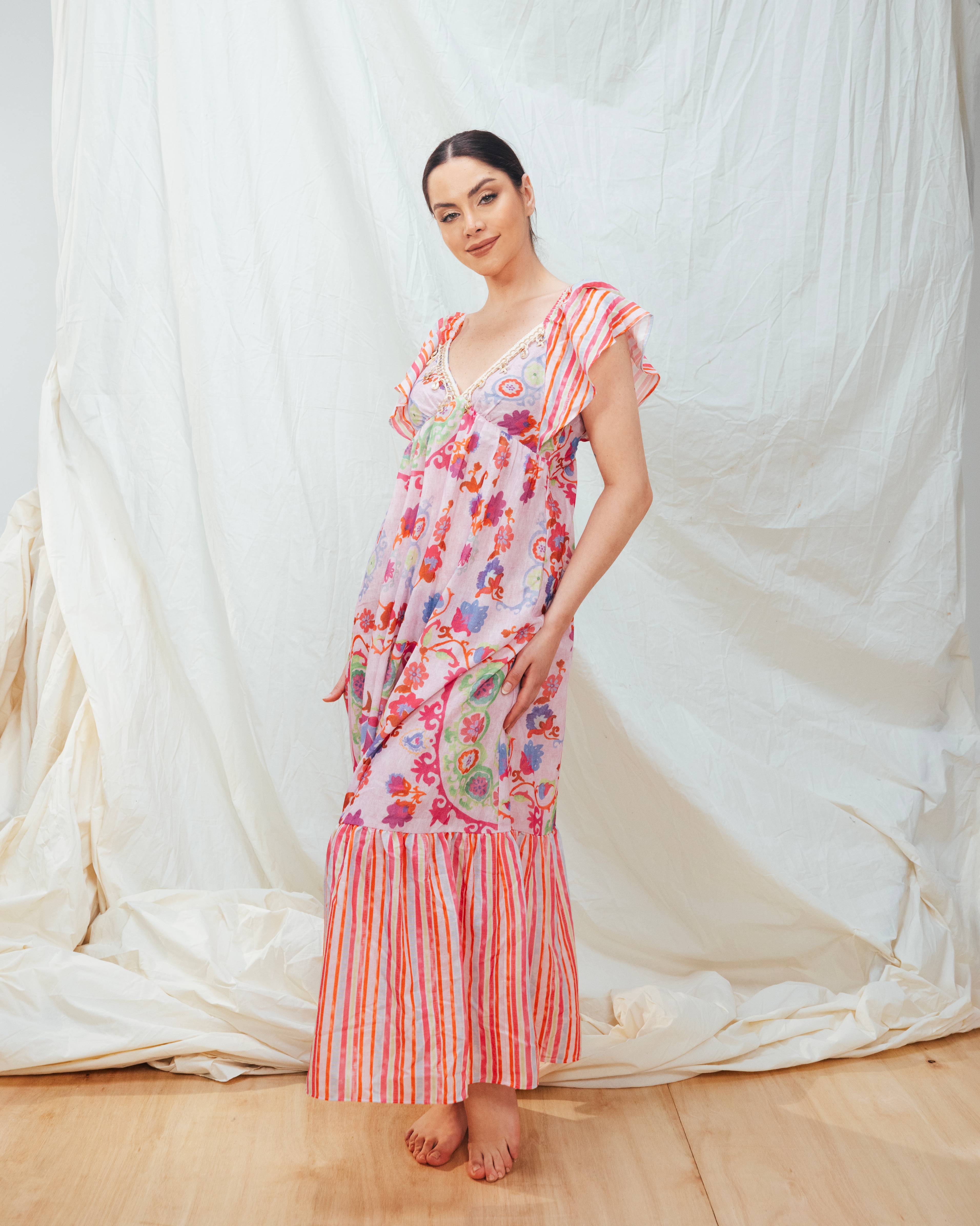 Half Sleeve Printed Dress