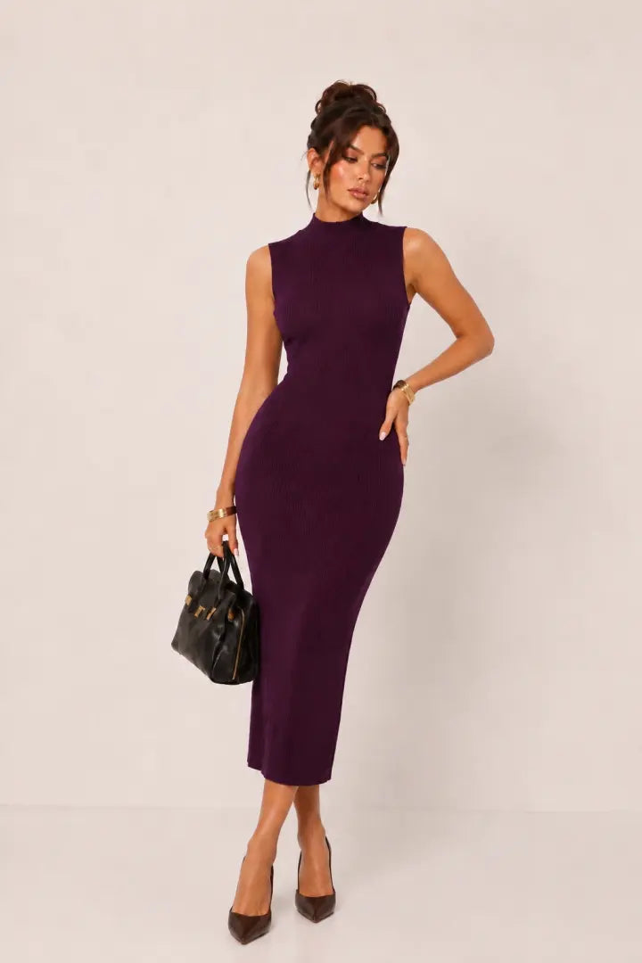 Gold-Button Bolero Ribbed Knit MIDI Dress Set