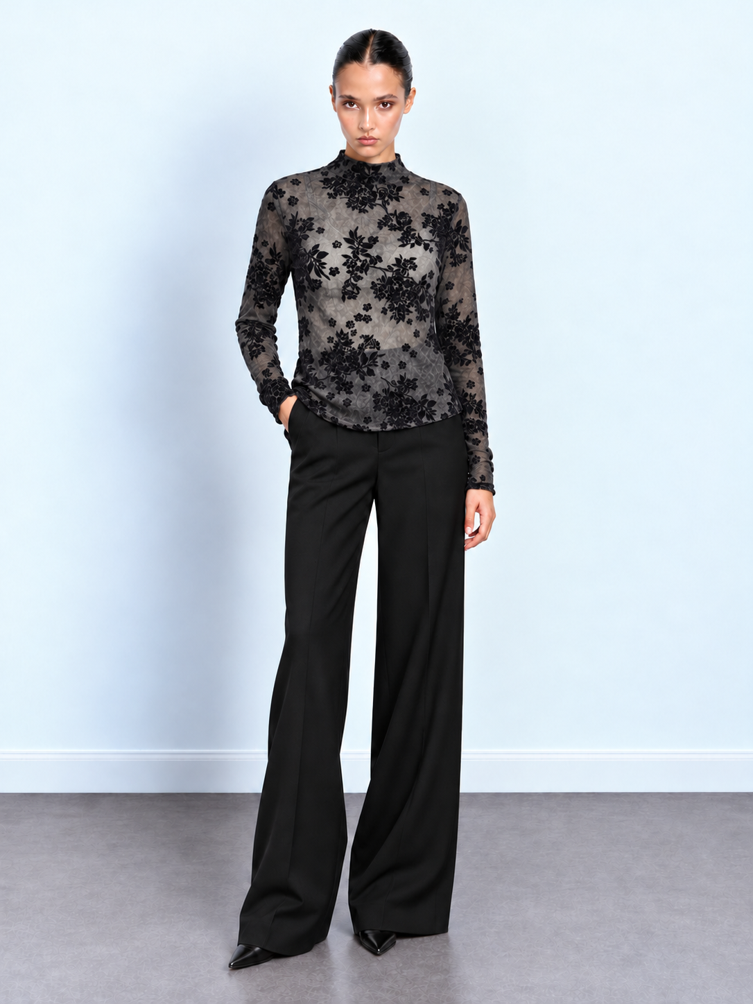 Botanical Mesh Blouse
