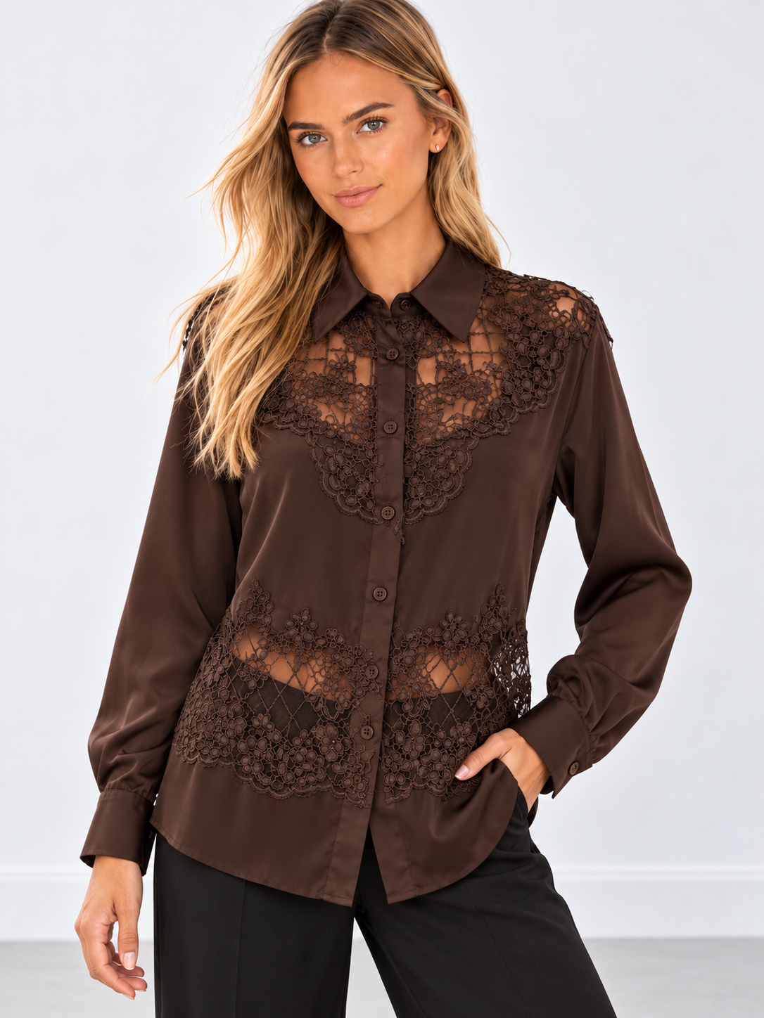 Ribbed Lace Top