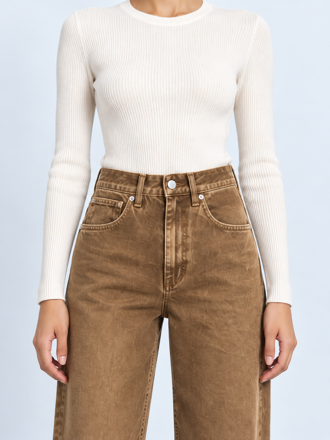 Washed Straight Jeans