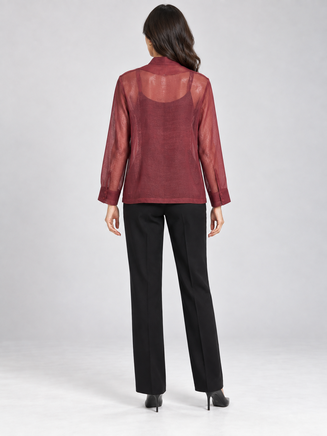 Frog-Closure Sheer Jacket