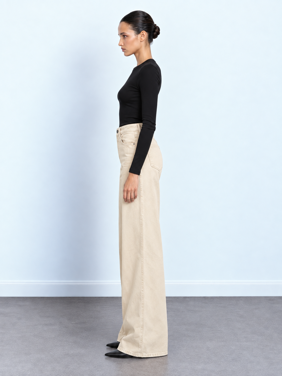 Wide-Leg Cotton Trousers