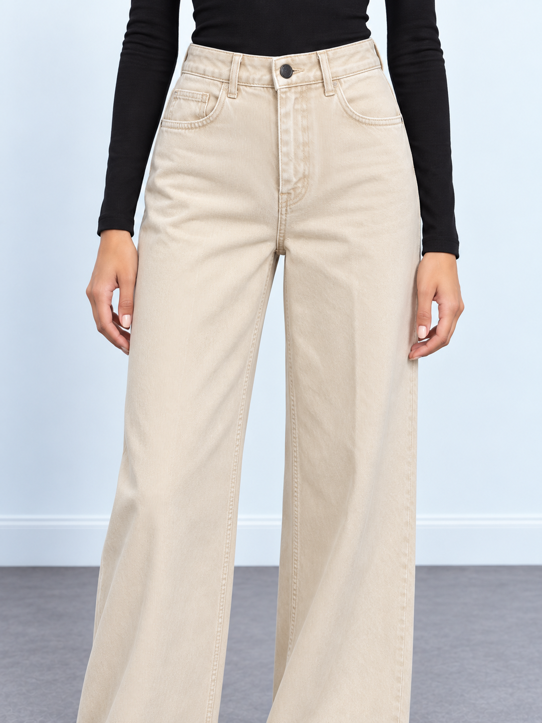Wide-Leg Cotton Trousers
