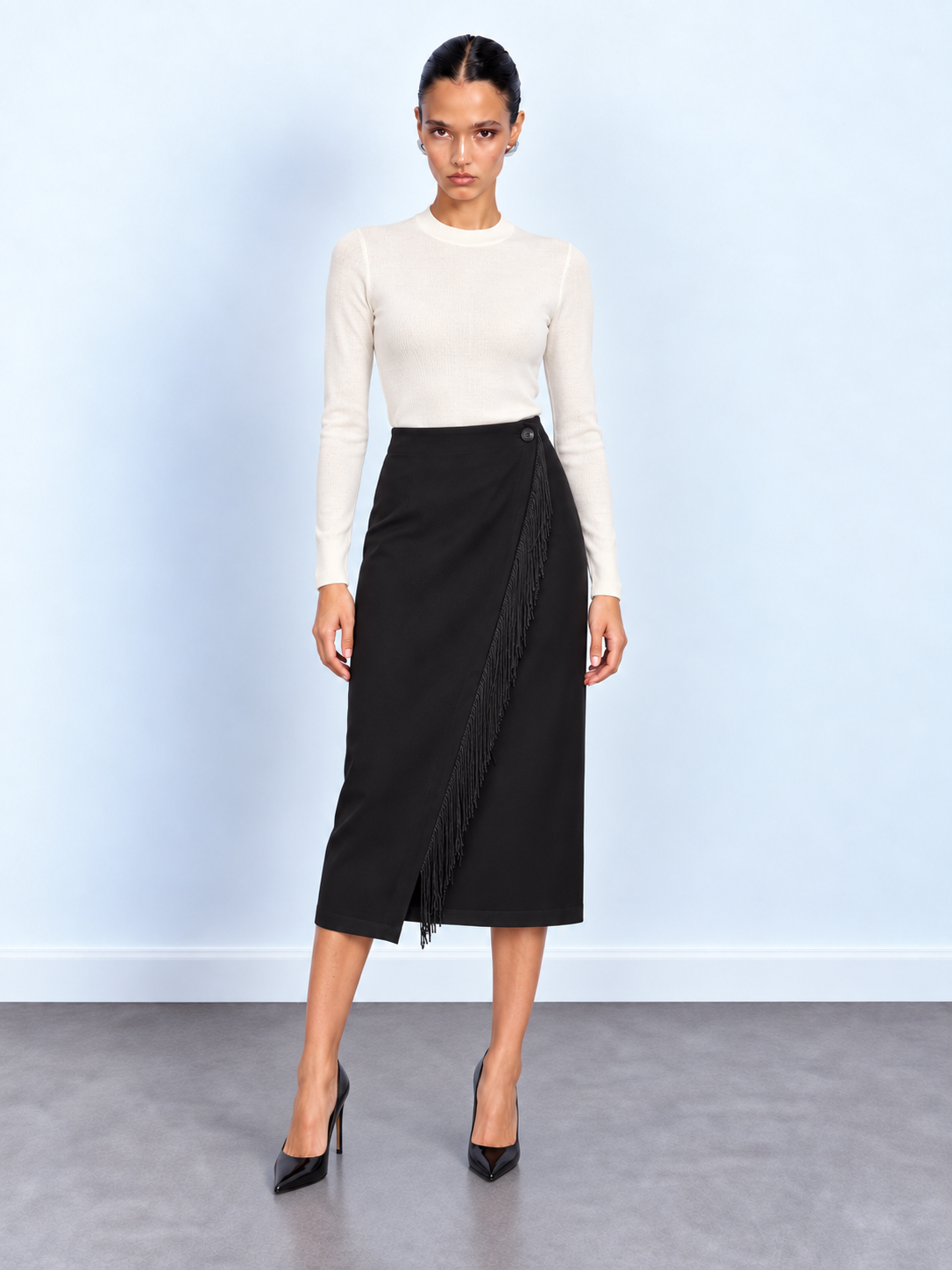 Fringe Wrap Skirt