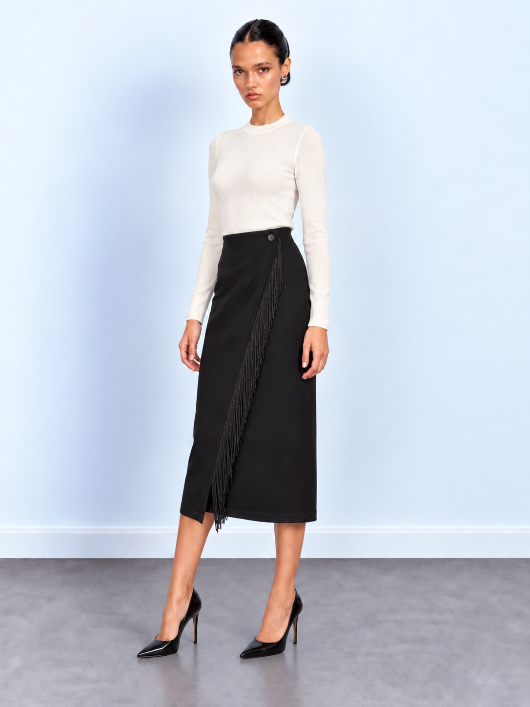 Fringe Wrap Skirt
