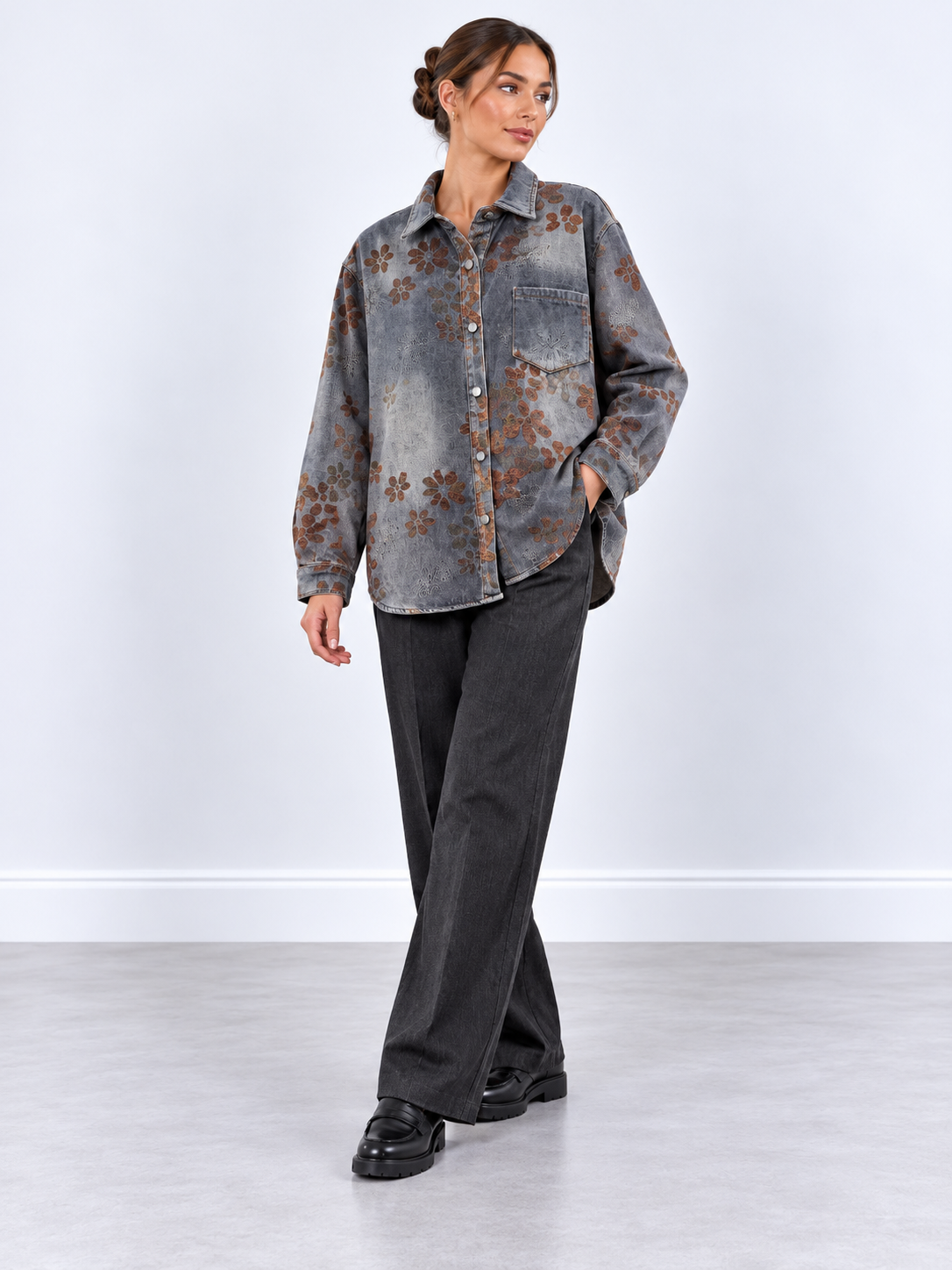 Printed Denim Shirt