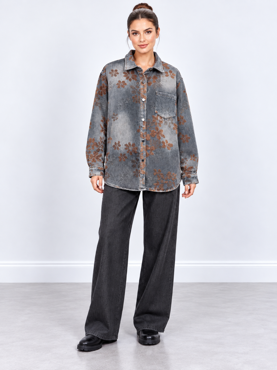 Printed Denim Shirt