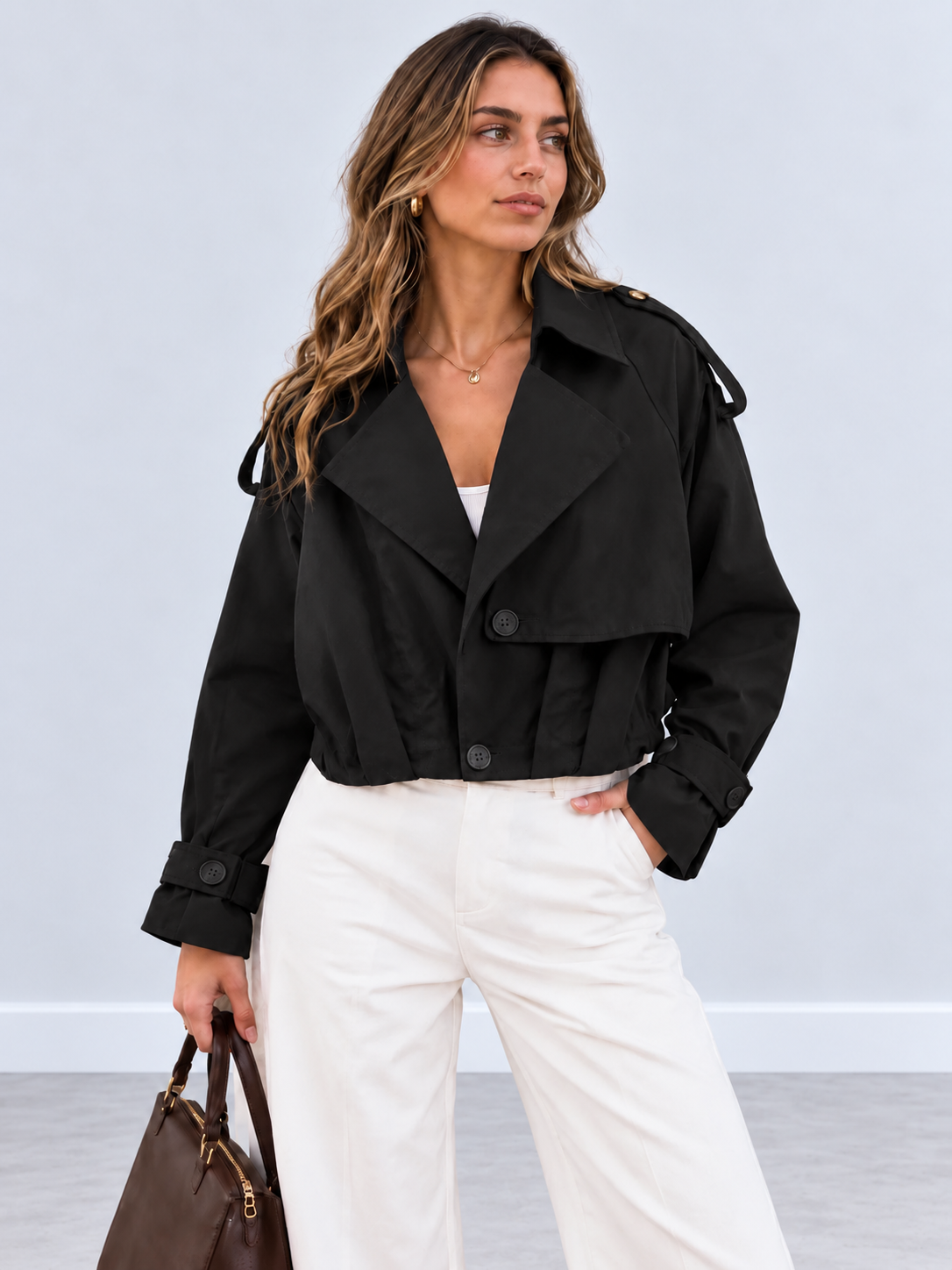 Cropped Trench Jacket