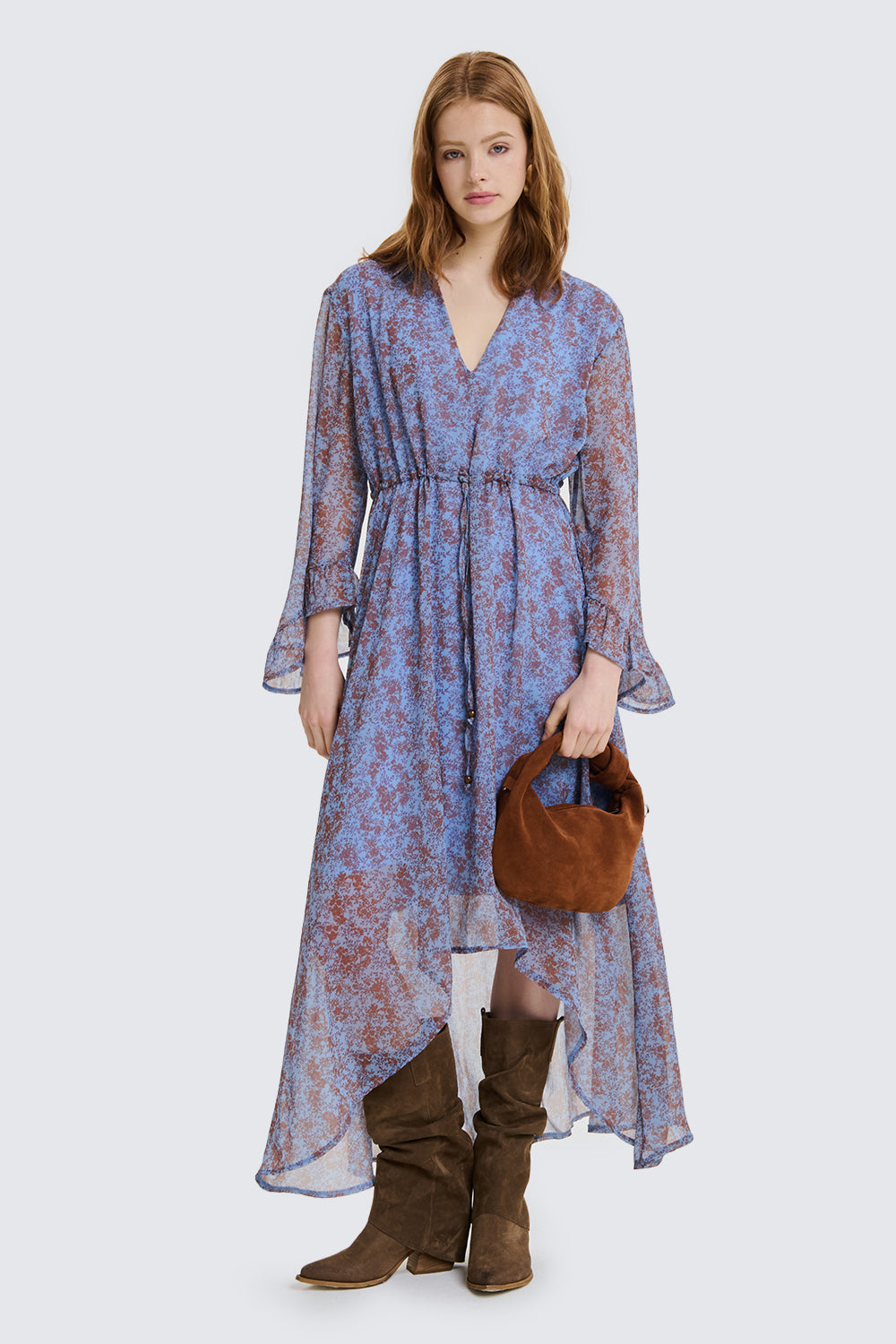 Provencal Asymmetric Long Dress