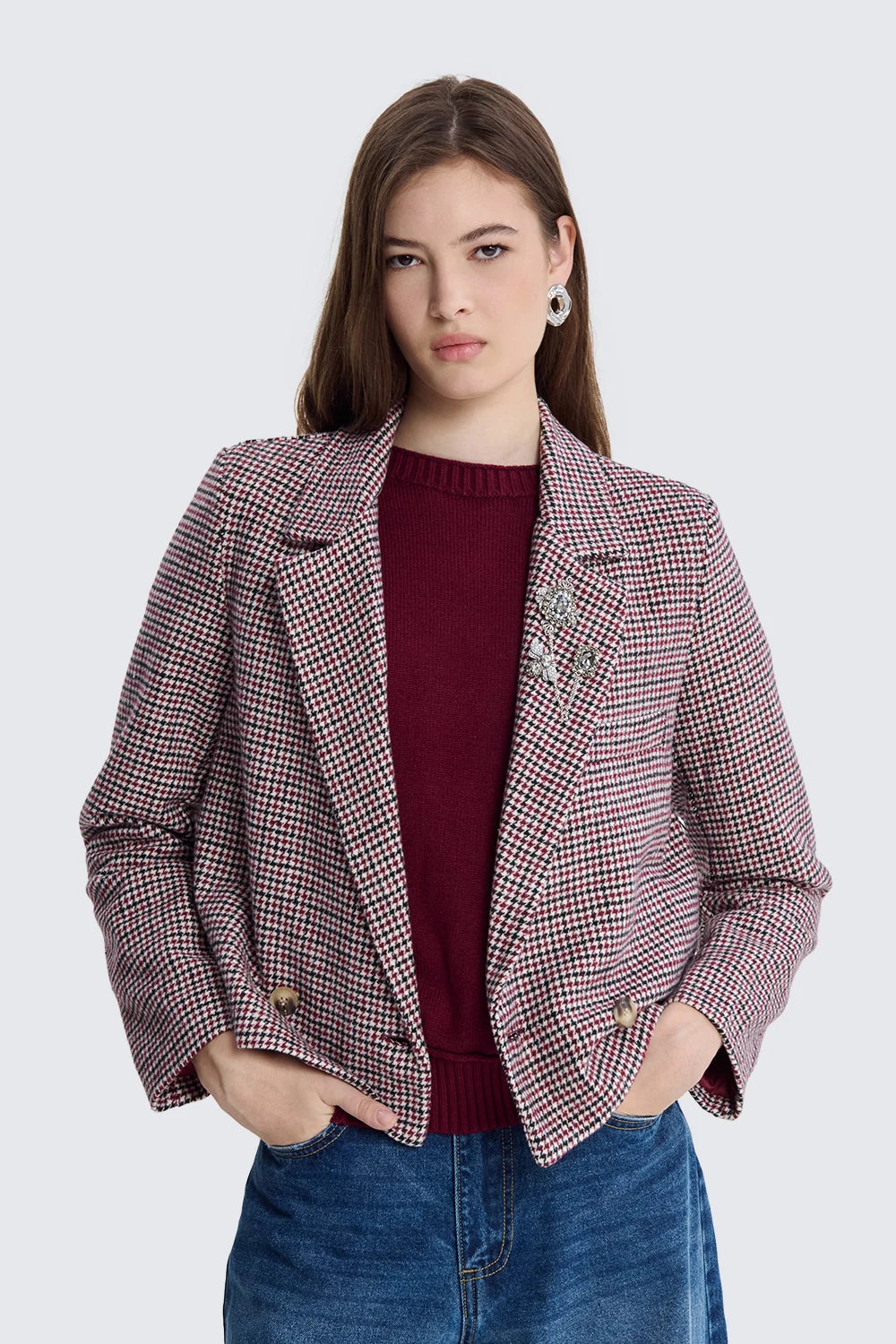 Crop Check Jacket
