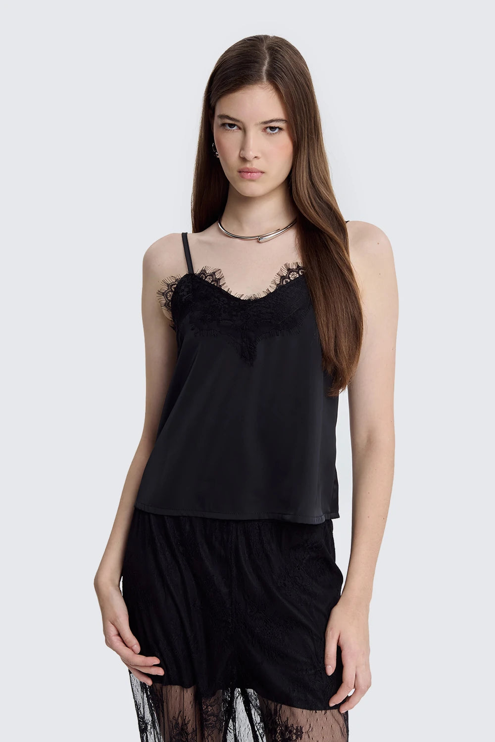 Lace Insert Tank Top