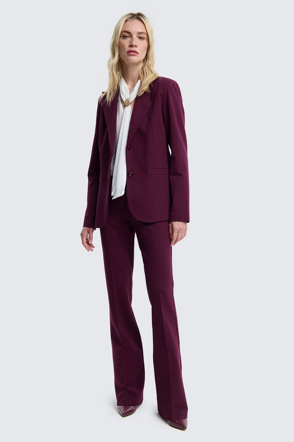 Milanese Stitch Flared Trousers