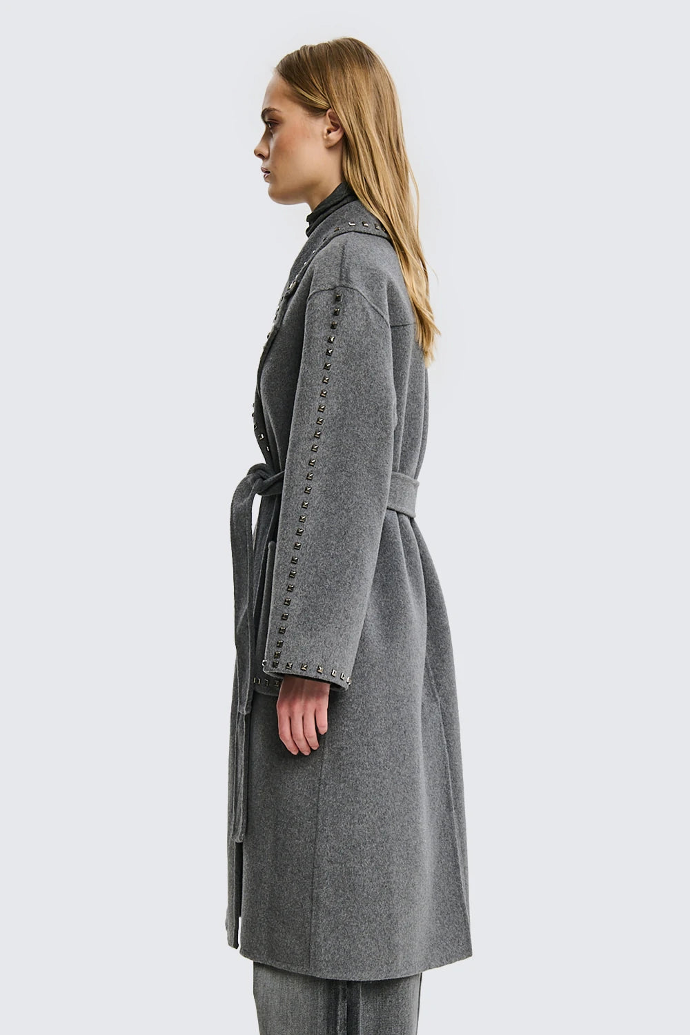 Wool Coat With Studs