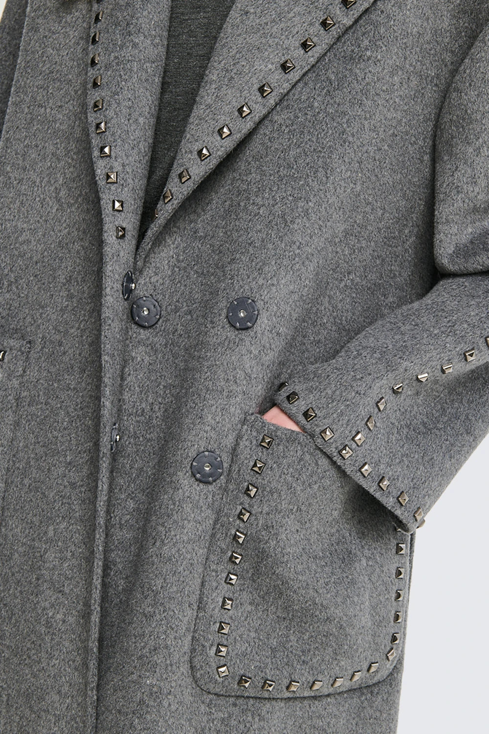 Wool Coat With Studs