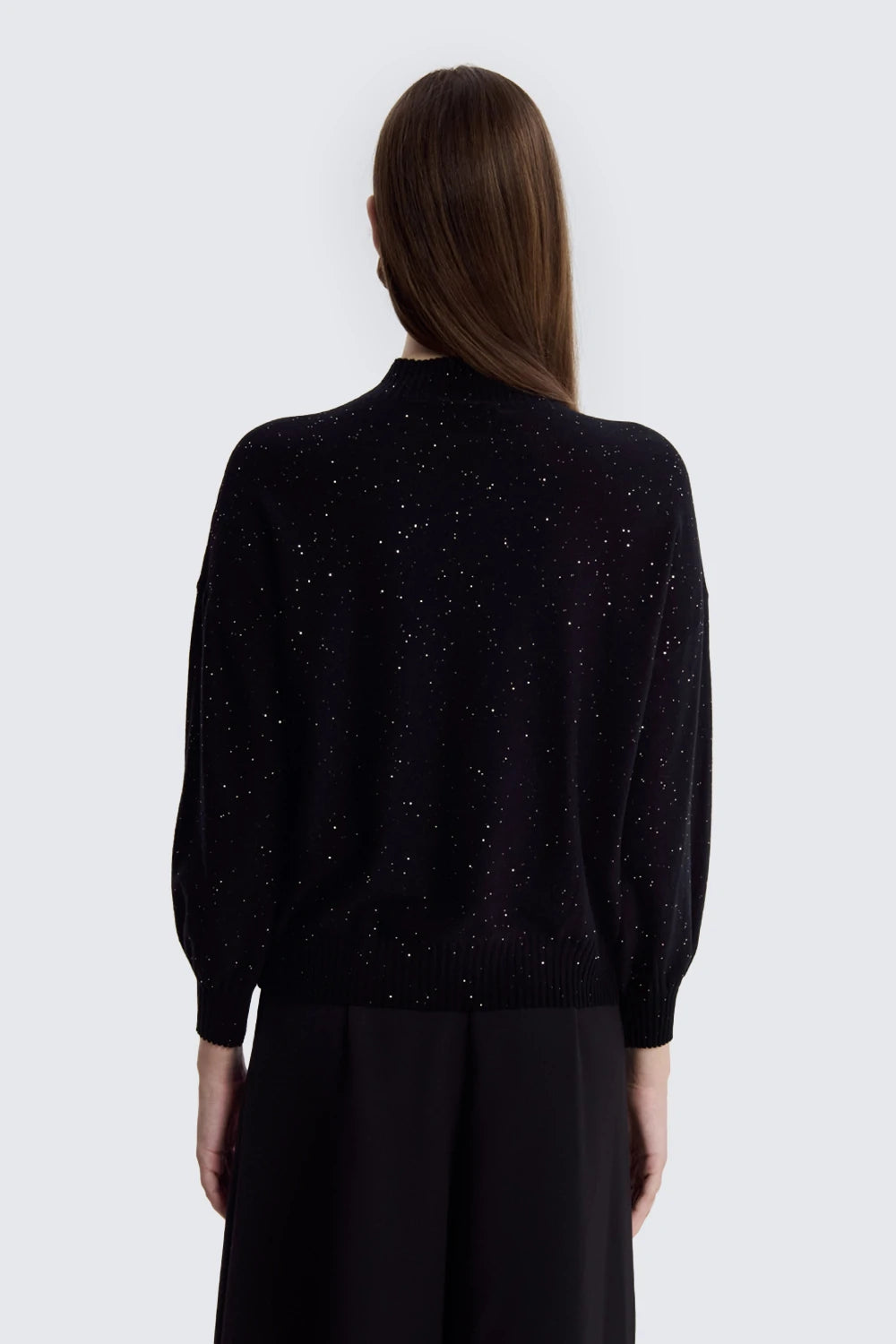 Oversized Turtleneck With Micro Sequins