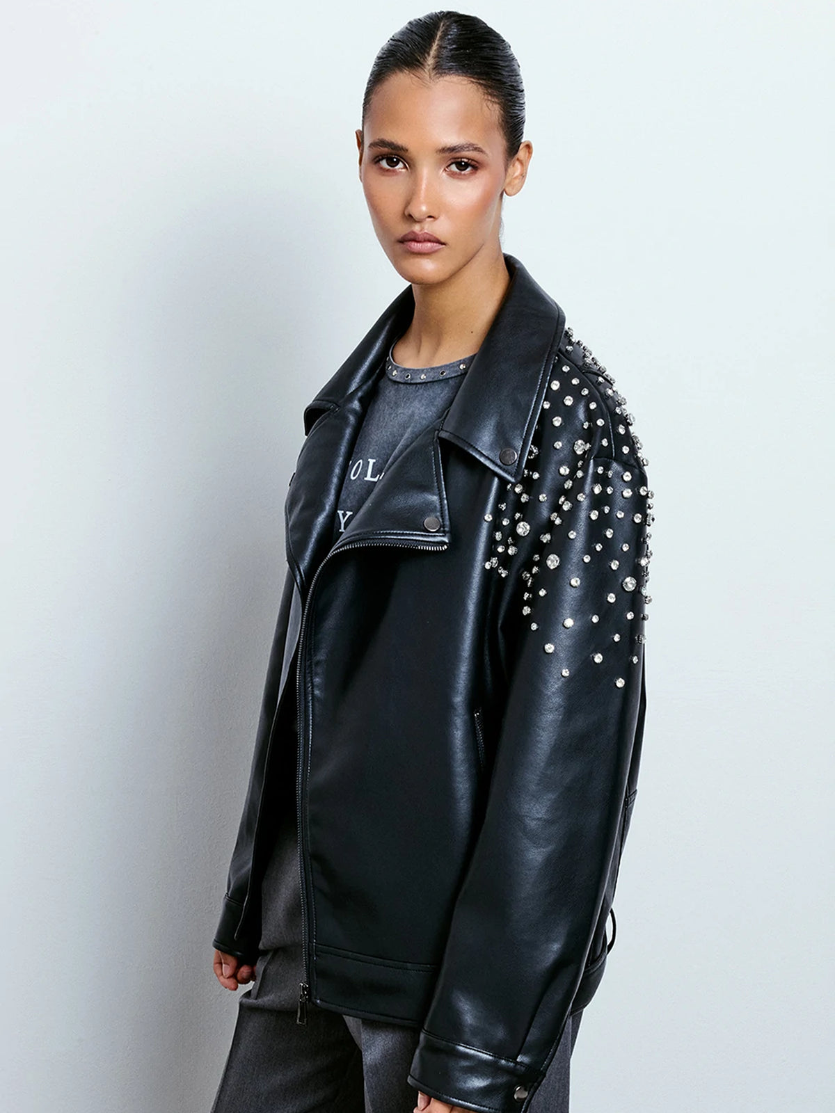 Rhinestone Biker Jacket