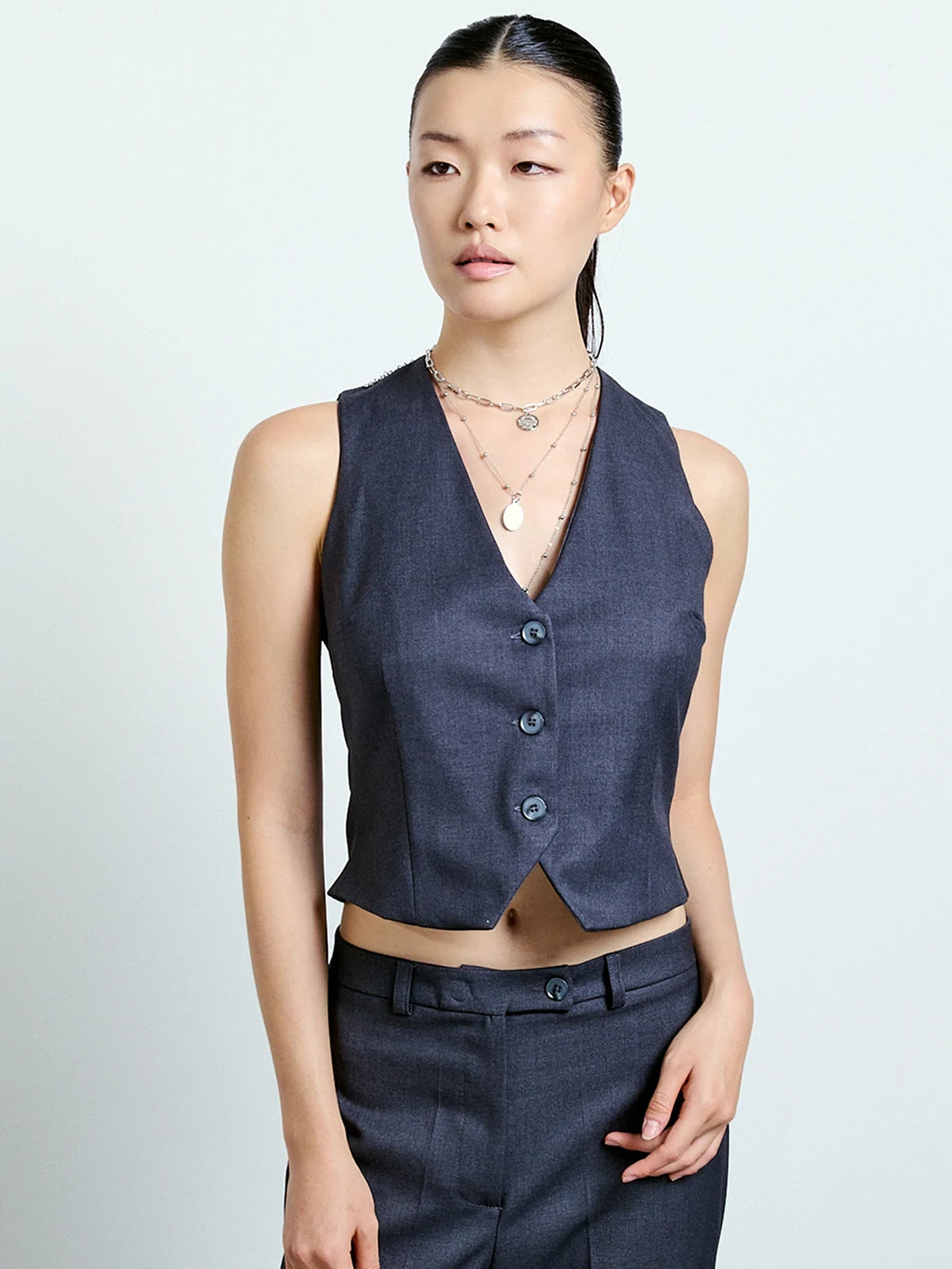 Buttoned Tailored Vest