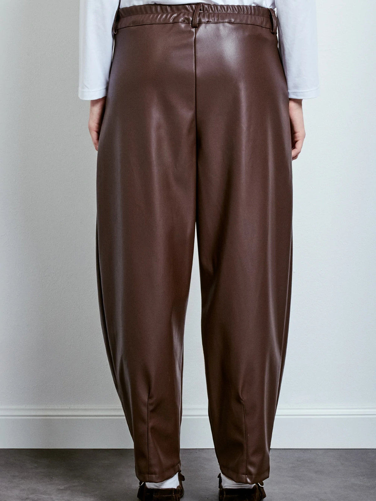Barrel Faux-leather Pants