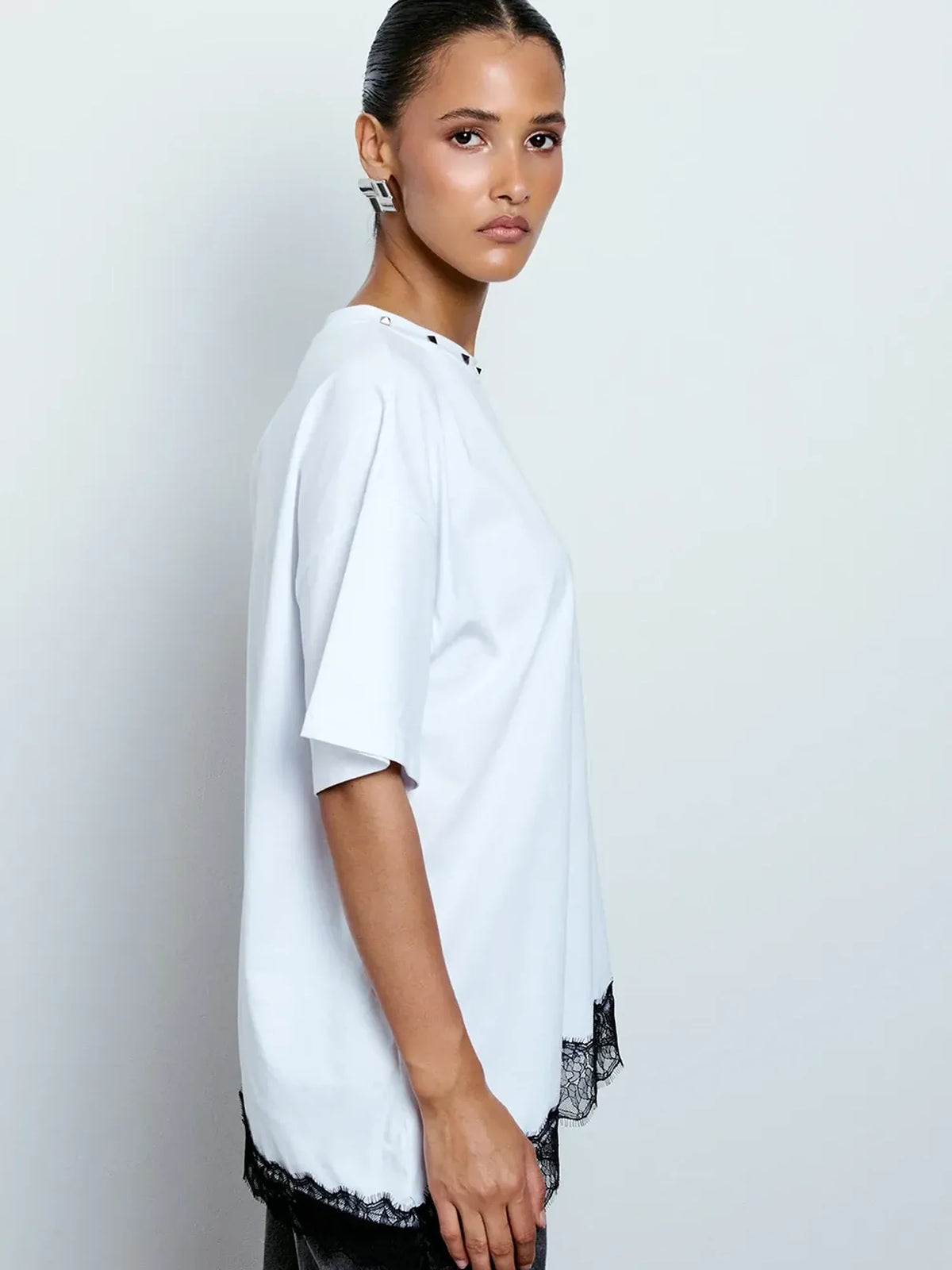 Asymmetric Lace Tee
