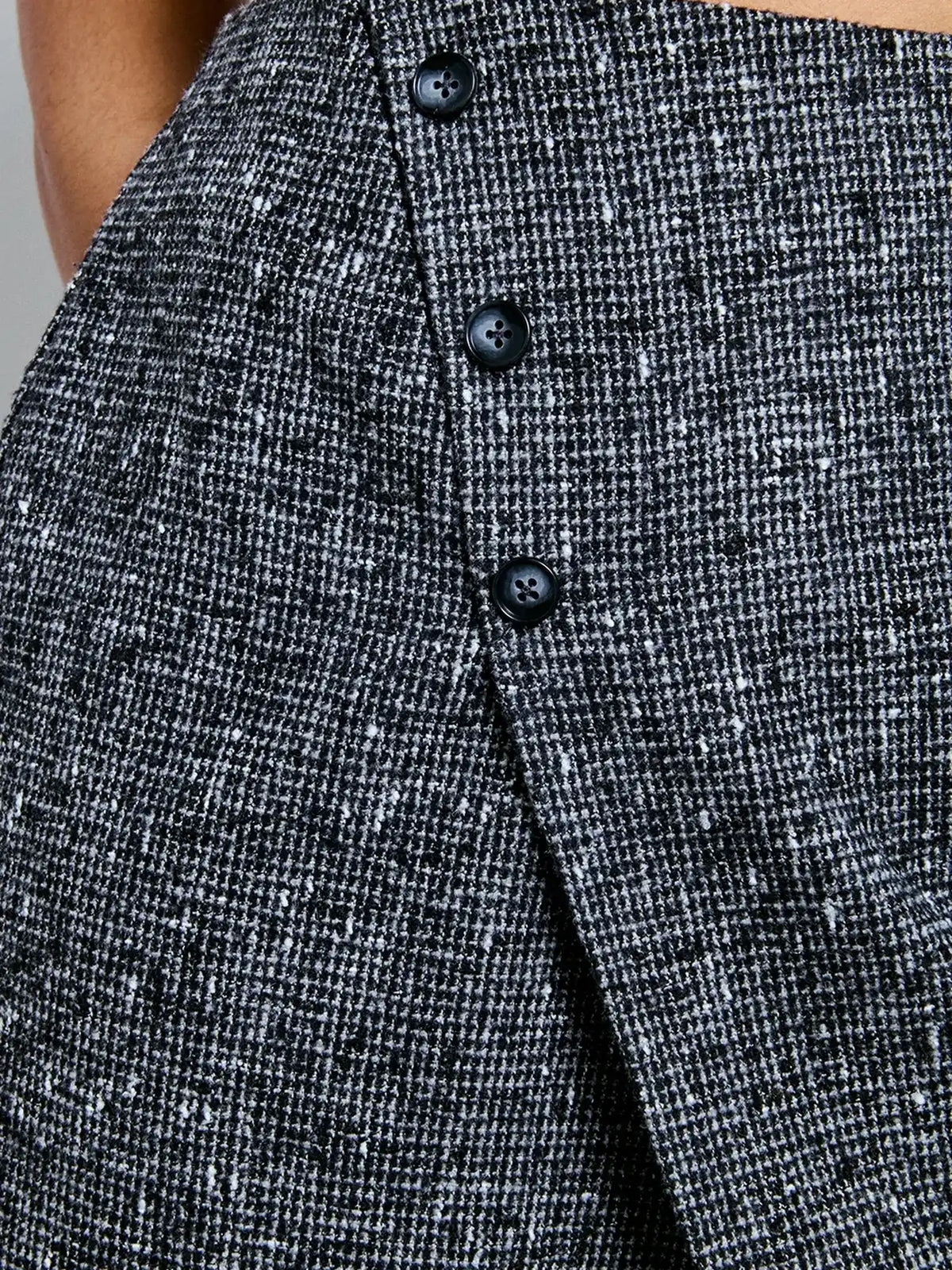 Bouclé Slit Skirt