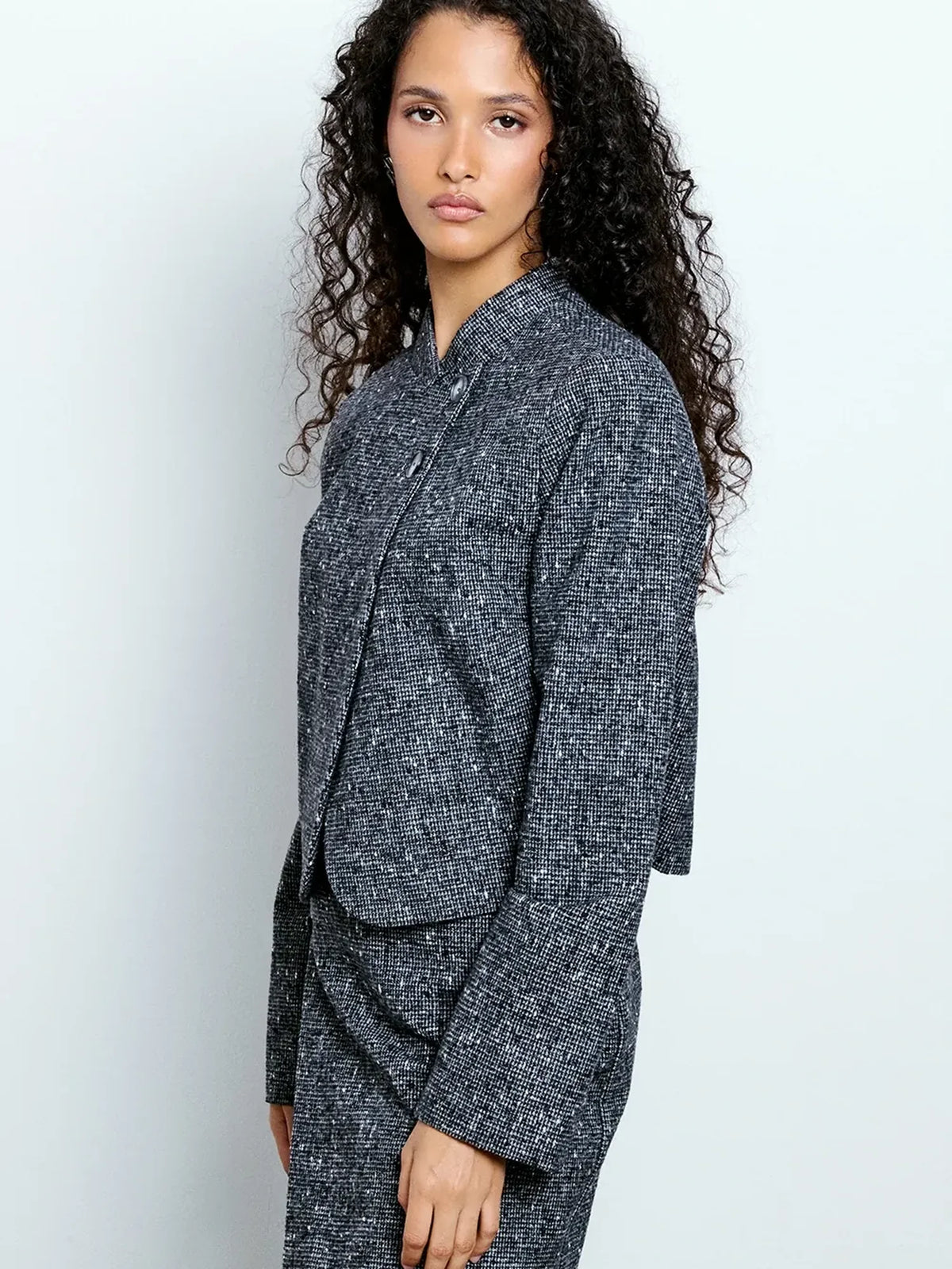 Asymmetric Bouclé Jacket