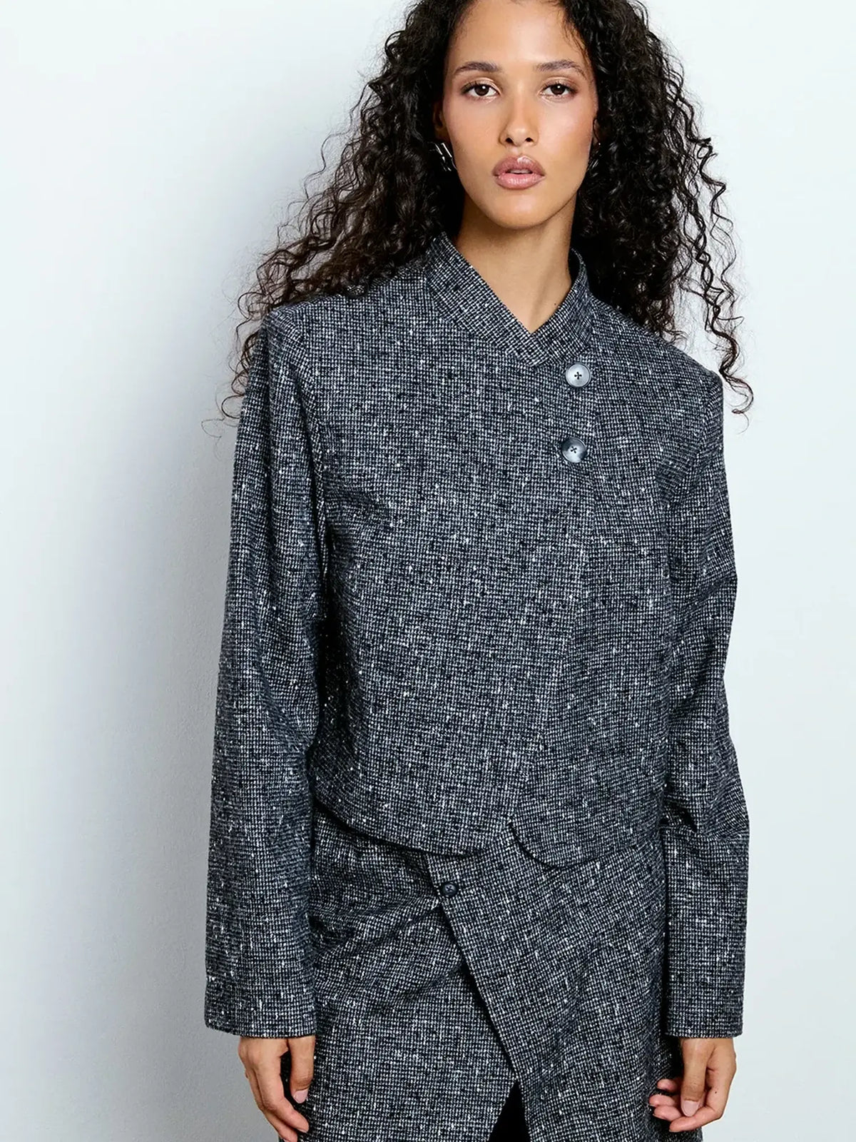 Asymmetric Bouclé Jacket